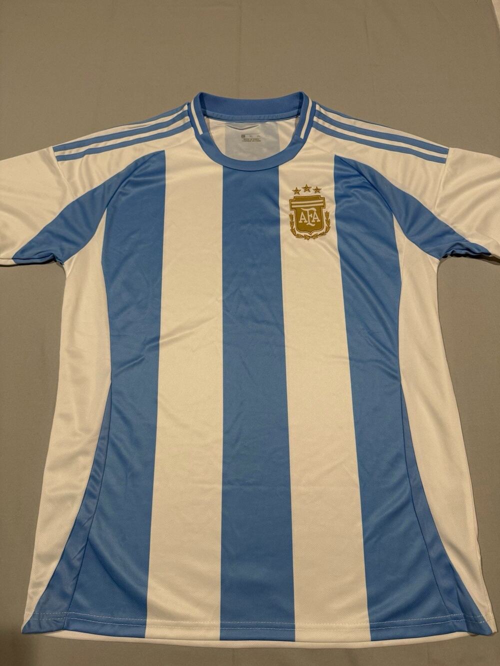 Argentina AFA Blue/White Striped Soccer Jersey Shirt XL